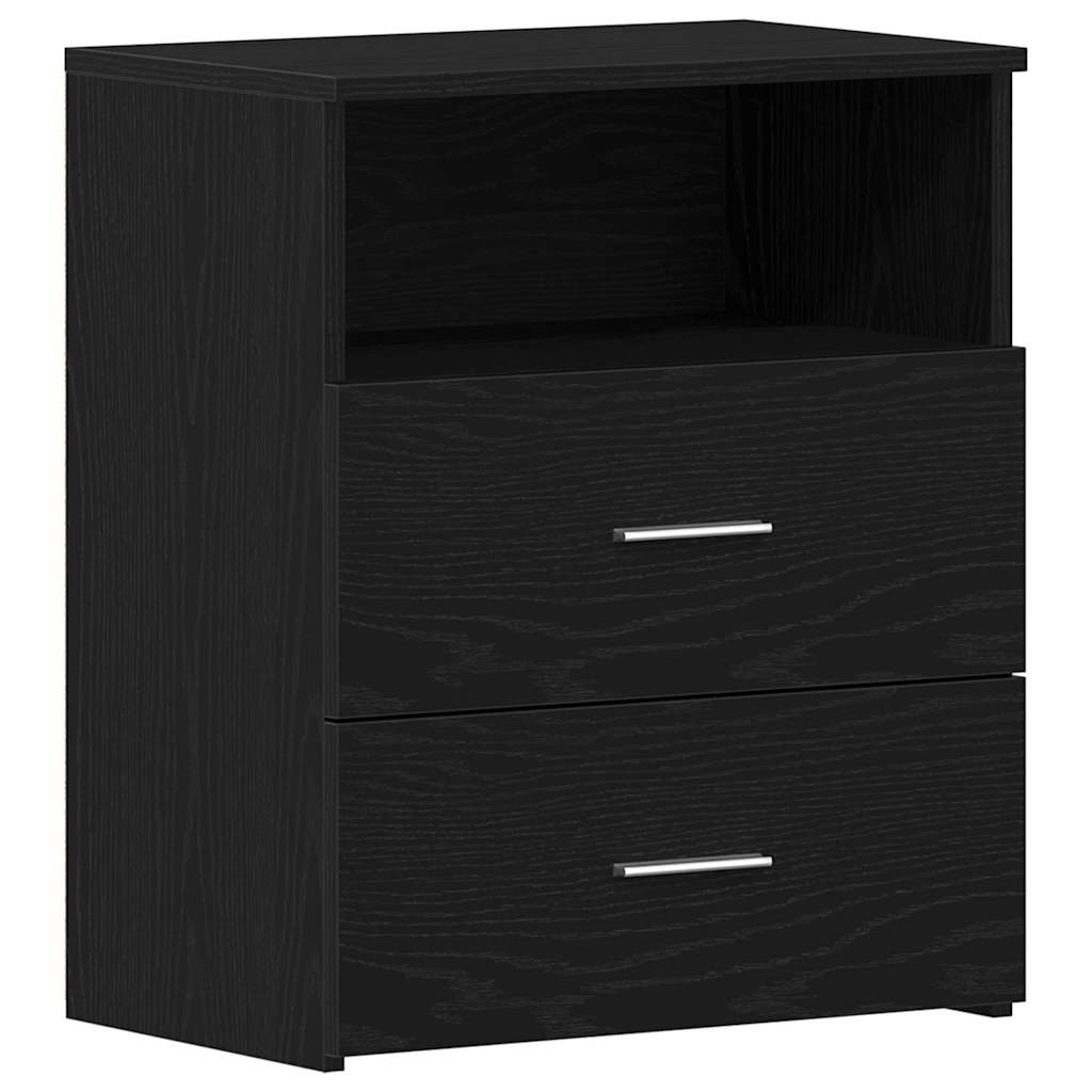 Nightstand 2 pcs Black oak 50 x 32 x 60cm Engineered wood